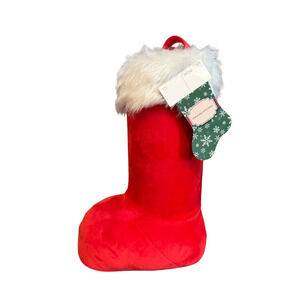 Christmas Stocking Plush Basket - NWT